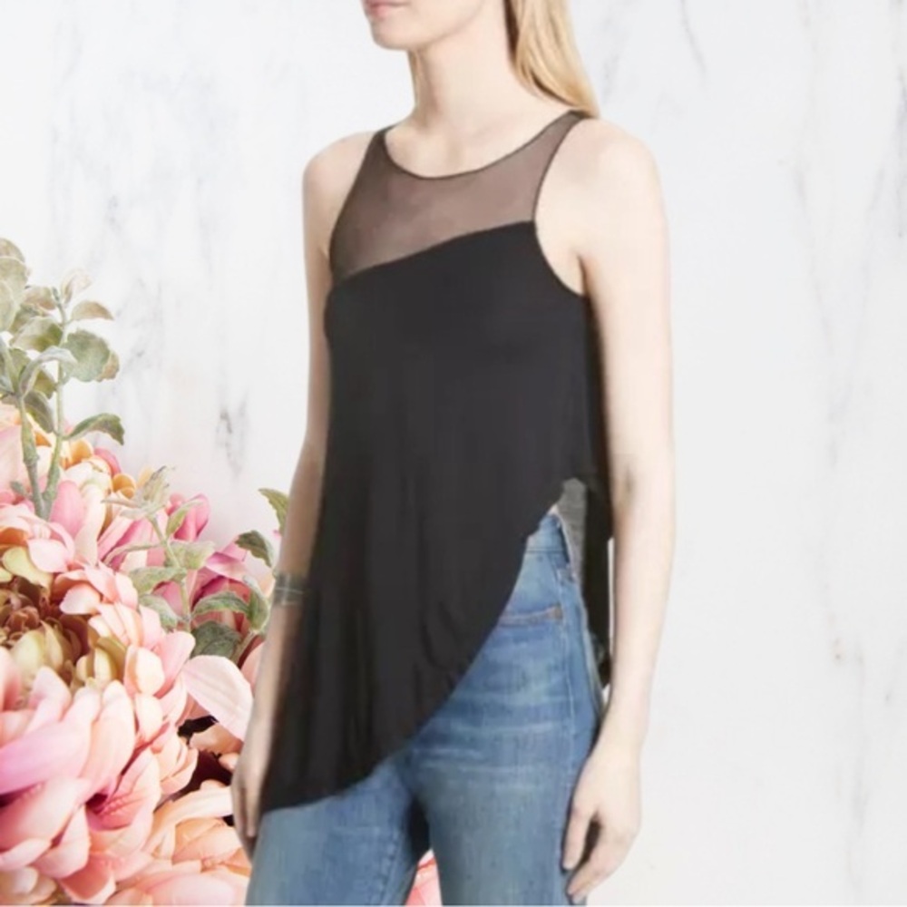 Free People Riley Chiffon Tank - Color Black - Size: Small - Picture 3 of 11